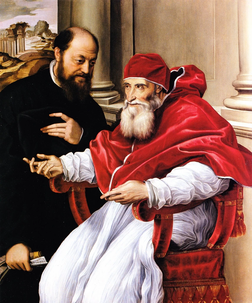Perin del Vaga - Papa Paolo III con consigliere, Basilica Francesca Romana